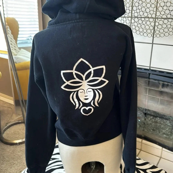 Stussy RARE collectors zip up hoodie black uplift lotus flower size medium - Picture 2 of 14